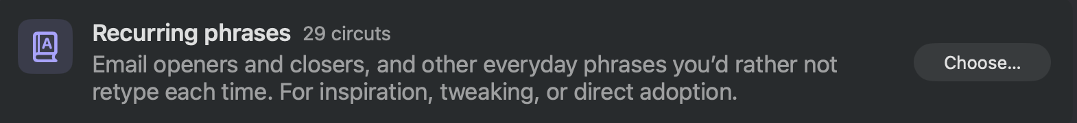 Recurring phrases