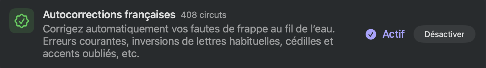 Autocorrections françaises