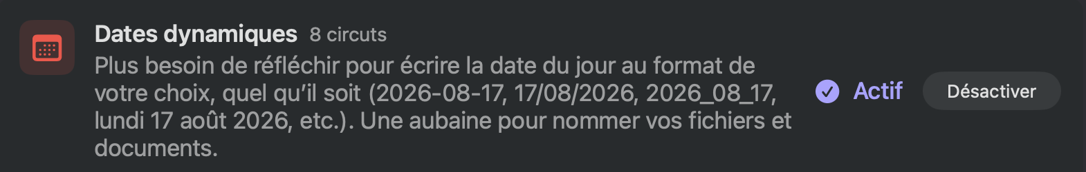 Dates dynamiques