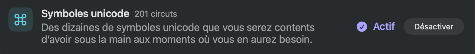 Symboles unicode