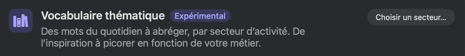 Vocabulaire thématique